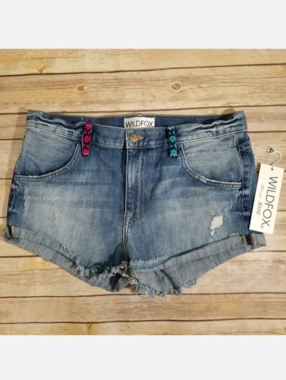 Wildfox slouchy boyfriend denim shorts 28